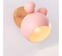 IDHBGJD Lampada da Parete Nordic Iron Art per Camera da Letto - Applique da Parete in Legno con Base E27 dal Design Semplice e Moderno Grigio