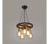 IDHBGJD Lampadari retrò Lampadari Internet Cafe in Stile Industriale nostalgico Bar - Lampadari Ristorante Lampadari in Corda di Canapa in Ferro Foyer