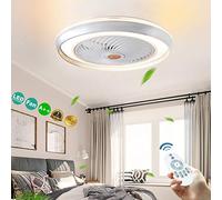 IDHBGJD Ventilatore da soffitto Regolabile a LED con Illuminazione Plafoniera da 36 W Telecomando velocità del Vento a 3 velocità Lampada da soffitto Invisibile per Camera da Letto Ventilatore Ultra