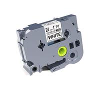 Idik 1PK nero su bianco copertura cavo flessibile e filo nastro etichette compatibile per Brother P-Touch tze-fx251 TZ FX251 TZe FX251 (24 mm x 8 m)