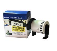 IDIK Etichette per stampanti Brother DK-2606 DK-22606, Resistente nastro di pellicola-Ampio-Stampa nera su giallo 62mm x 15,24m