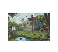 Idilliaco Villaggio Haven Casa Affascinante Stagno Jigsaw Puzzle Puzzle di Legno Giochi Hard per Anziani 1000 Piecing