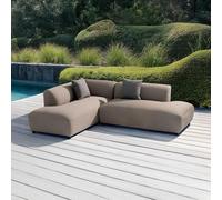 IDIMEX Divano da esterno Calabria Set Beige - Comodo divano da esterno con custodia protettiva in poliestere impermeabile e cuscino ideale come divano da giardino o balcone