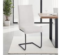 IDIMEX Leticia - Set di 4 sedie basculanti per sala da pranzo con comoda imbottitura, tessuto di lino facile manutenzione, schienale ergonomico, ideale per sala da pranzo o cucina