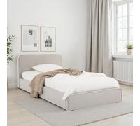 IDIMEX Letto imbottito Marini, letto singolo, 90 x 200 cm, grigio chiaro, letto imbottito con rete a doghe, design moderno e struttura in legno stabile con piedini in plastica