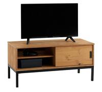IDIMEX Lowboard - Mobile per TV Selma, design industriale, con 1 porta scorrevole, 1 scomparto aperto, in pino massiccio, tinto cerato