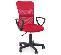 IDIMEX Sedia girevole da ufficio Jogo, regolabile in altezza, colore rosso, ergonomica, con braccioli, sedia girevole con rivestimento in tessuto mesh traspirante, per ufficio e casa ufficio