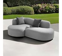 IDIMEX Set di divani per esterni Sorrento con copertura grigio chiaro, in alluminio con rivestimento resistente alle intemperie, ideale per esterni come divano da giardino o divano da balcone