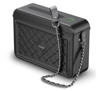 iDiskk Borsa a tracolla certificata Mfi, supporta impronte digitali e password, protezione antifurto in lega di alluminio, funziona con l'app FindMy (solo iOS) integrata con powerbank da 8000 mAh