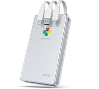 iDiskk Disco rigido esterno Lightning 3 in 1 certificato MFi da 500 GB per iPhone con 3 cavi integrati, hard disk portatile USB-C per dispositivi di tipo C, funziona con i più recenti iPhone/iPad/Mac
