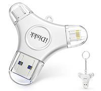 iDiskk MFi certificato 256GB fulmine USB stick per iPhone, iPhone Photo stick, iPhone esterno di archiviazione per Mac PC e cellulari TYPE-C