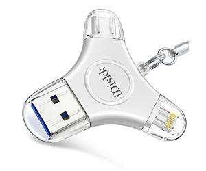 iDiskk MFI Certified 128GB Photo Stick per iPhone USB C iPad Pro Android Samsung Flash Drive per iPhone 13/12 pro/12/12 pro/12 mini/11/11/Pro/XR/X/XS MAX,iPad Pro Photo Storage Stick per PC, Mac, iMac