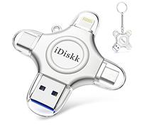 iDiskk USB Lightning da 256 GB, memoria esterna certificata MFi per iPhone/iPad e PC, compatibile USB-C