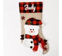 iDIY Calza di Natale Personalizzata con Nome - 3D Babbo Natale, Renne, Gnomi e Pupazzi di Neve - Calza Natale Personalizzata Pupazzo di Neve