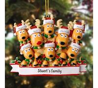 iDIY Ciondolo di natale palline natale personalizzate con nomi di famiglia 2/3/4/5/6/7/8,decorazioni natale 2024 in resina Regali di Natale personalizzati, il partner e gli amici 8