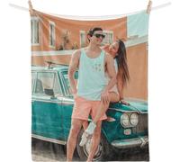 iDIY Coperta Personalizzata con Foto e Scritta-Plaid Personalizzato Regali Personalizzati per Donna Uomo Famiglia Amici lei lui Regali per San Valentino festa del papà/mamma Natale(1 Foto)