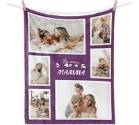 iDIY Plaid Personalizzato con Foto - Coperta Personalizzata con Immagini e Testo - Idea Regalo per Coppie, Famiglie, Compleanni e Anniversari -MAMMA