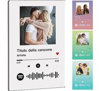 iDIY Targa personalizzato Spotify - Piatto musicale Spotify con foto e base, regalo personalizzato per compleanni, San Valentino, uomini, donne, coppie, anniversari, Natale, 22X15cm