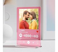 iDIY Targa Spotify Personalizzata - Foto Personalizzata Idea Regalo in Acrilico Con Base, Cornice Foto Colorata, Regalo per Fidanzato, Fidanzata, Papà e Mamma Laurea Natale Compleanno