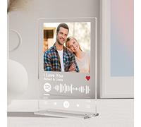 iDIY Targa Spotify Personalizzata - Foto Personalizzata Idea Regalo in Acrilico Con Base, Cornice Foto Colorata, Regalo per Fidanzato, Fidanzata, Papà e Mamma Laurea Compleanno Natale