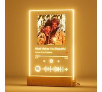 iDIY Targa Spotify personalizzato - Piatto Spotify con foto e luce, regalo originale per compleanno, San Valentino, uomini, donne, coppie, anniversari, Natale, 22X15cm