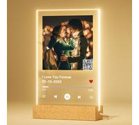 iDIY Targa Spotify personalizzato - Piatto Spotify con foto e luce, regalo originale per compleanno, San Valentino, uomini, donne, coppie, anniversari, Natale, 22X15cm