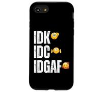 IDK IDC IDGAF, Non mi interessa, Non lo so, Sarcastico Divertente Custodia per iPhone SE (2020) / 7/8