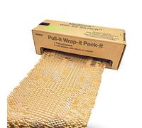 IDL Packaging HexcelWrap - Carta kraft ammortizzante 38,7 x 300 cm, in scatola auto-erogata, alternativa ecologica a nido d'ape al pluriball, innovativo rotolo di carta da imballaggio per la spedizione e lo spostamento