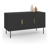 IDMarket - 110 cm MARCEL credenza nera a 3 ante con effetto dogato