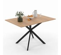 IDMarket - ALIX Tavolo da pranzo quadrato allungabile per 4-6 persone con gamba in legno e ragno nero 80-120 cm