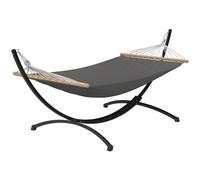 IDMarket - Amaca XL con supporto in metallo nero e telo grigio antracite