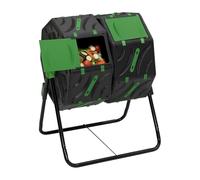 IDMarket - Bidone per compost rotante a doppia vasca da 140 l