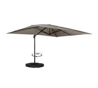 IDMarket - Calvi Taupe 3x4 M ombrellone sfalsato a 360° con 4 lastre e Copertura