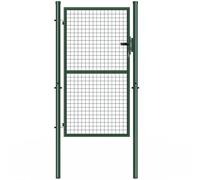 IDMarket - Cancello da giardino in acciaio 105 x 175 cm con serratura e maniglia verde
