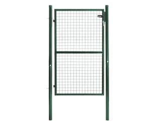 IDMarket - Cancello da giardino in acciaio verde 105 x 150 cm con serratura e maniglia