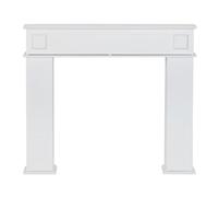 IDMarket - Console per caminetto mantello, portale camino bianco con immagazzinamento