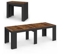 IDMarket - Consolle allungabile ORLANDO, 10 posti, 235 cm, legno effetto invecchiato e nero