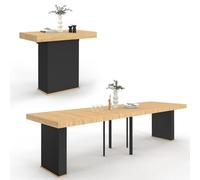 IDMarket - Consolle EDEN 14 persone allungabile 300 cm legno e nero