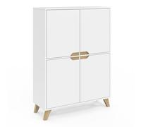 IDMarket - Contenitore scandinavo bianco a 4 ante TROMSO