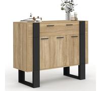 IDMarket - Credenza PHOENIX 100 cm con 3 ante e 1 cassetto, legno e nero
