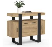 IDMarket - Credenza PHOENIX a 4 ante, legno e nero, 100 cm