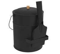 IDMarket - Cubo de cenizas de 15 kg con pala para cenizas