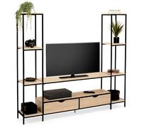 IDMarket - DETROIT Mobile TV da 164 cm con ripiani dal design industriale