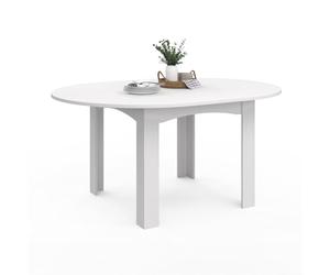 IDMarket - DONA mesa de comedor redonda extensible 4-8 personas blanco 110-150 cm