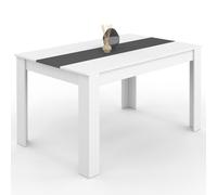 IDMarket - GEORGIA Tavolo da pranzo rettangolare per 6 persone bianco e grigio 140 x 80 cm