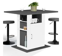 IDMarket - Isola Centrale da Cucina UGO 110 cm Vassoio Legno Grigio e Bianco con Conservazione