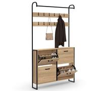 IDMarket - LUIS Scarpiera da corridoio a 4 ante dal design industriale