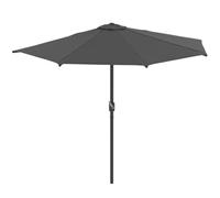 IDMarket - Mezza Ombrellone da Balcone Spiaggia Corte Grigio 2,7x1,35 M con Copertura