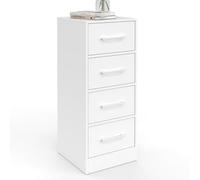 IDMarket - Mobile a 4 cassetti UPPAH 30 cm Chiffonier, Contenitore in Legno Bianco