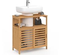 IDMarket - Mobile da bagno BEA in bambù con ante scorrevoli